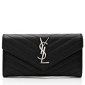 Saint Laurent Matelasse Grain de Poudre Monogram Wallet (SHF-gZz6IY)
