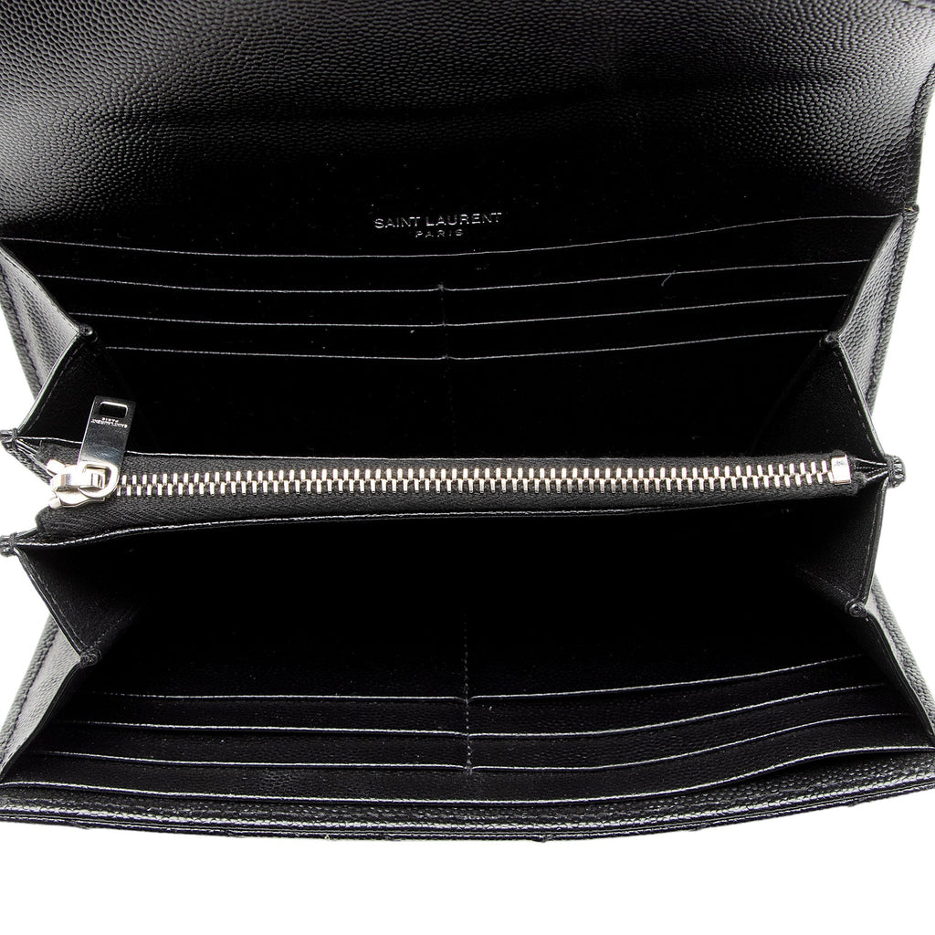 Saint Laurent Matelasse Grain de Poudre Monogram Wallet (SHF-gZz6IY)