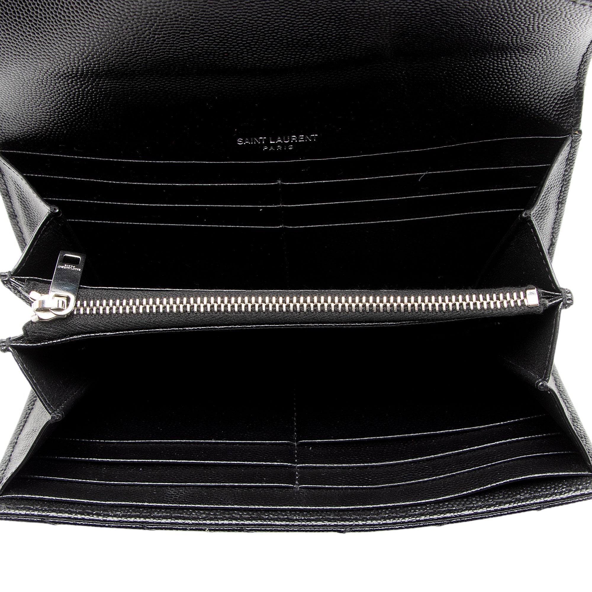 Saint Laurent Matelasse Grain de Poudre Monogram Wallet (SHF-gZz6IY)