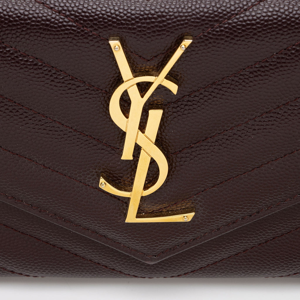 Saint Laurent Matelasse Grain de Poudre Monogram Wallet (SHF-D9u1hR)