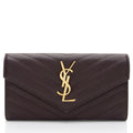 Saint Laurent Matelasse Grain de Poudre Monogram Wallet (SHF-D9u1hR)