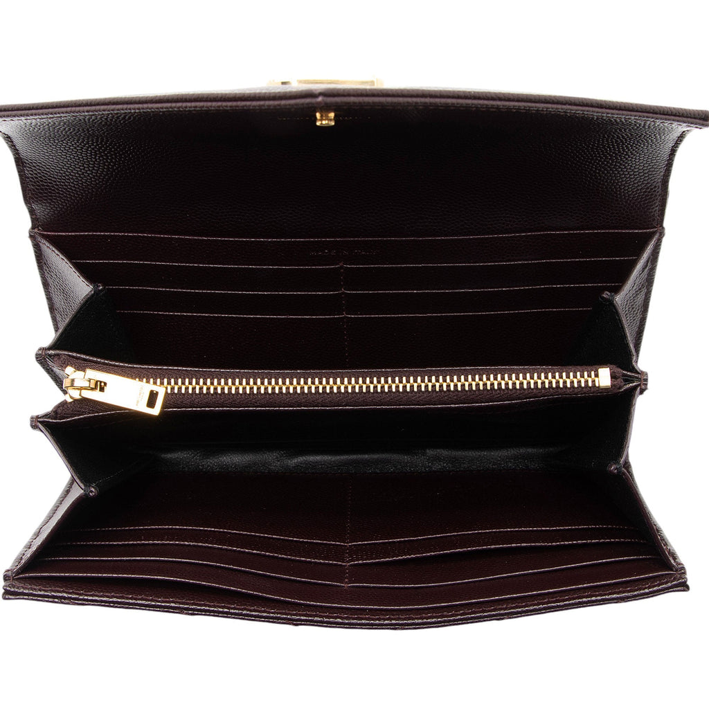 Saint Laurent Matelasse Grain de Poudre Monogram Wallet (SHF-D9u1hR)