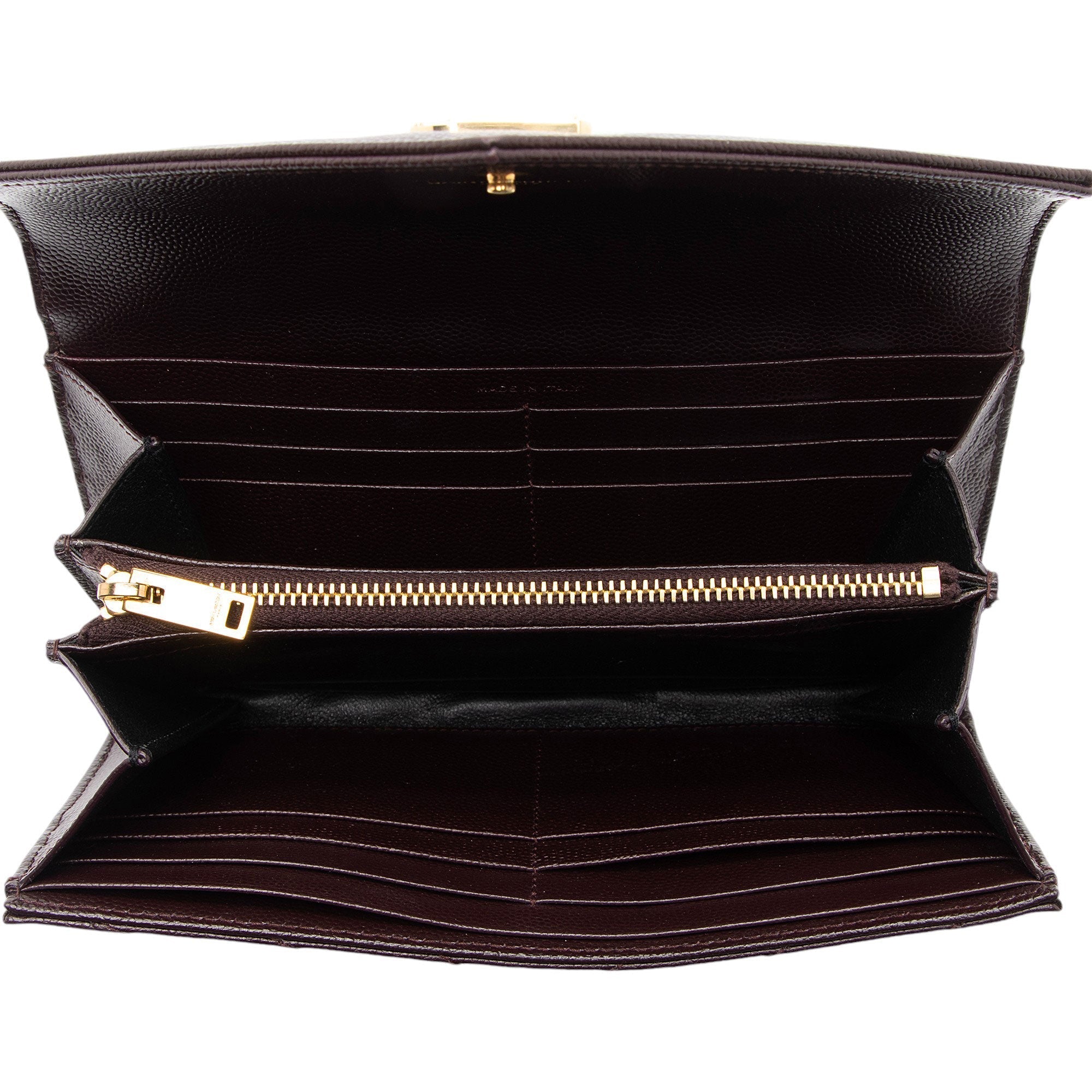 Saint Laurent Matelasse Grain de Poudre Monogram Wallet (SHF-D9u1hR)