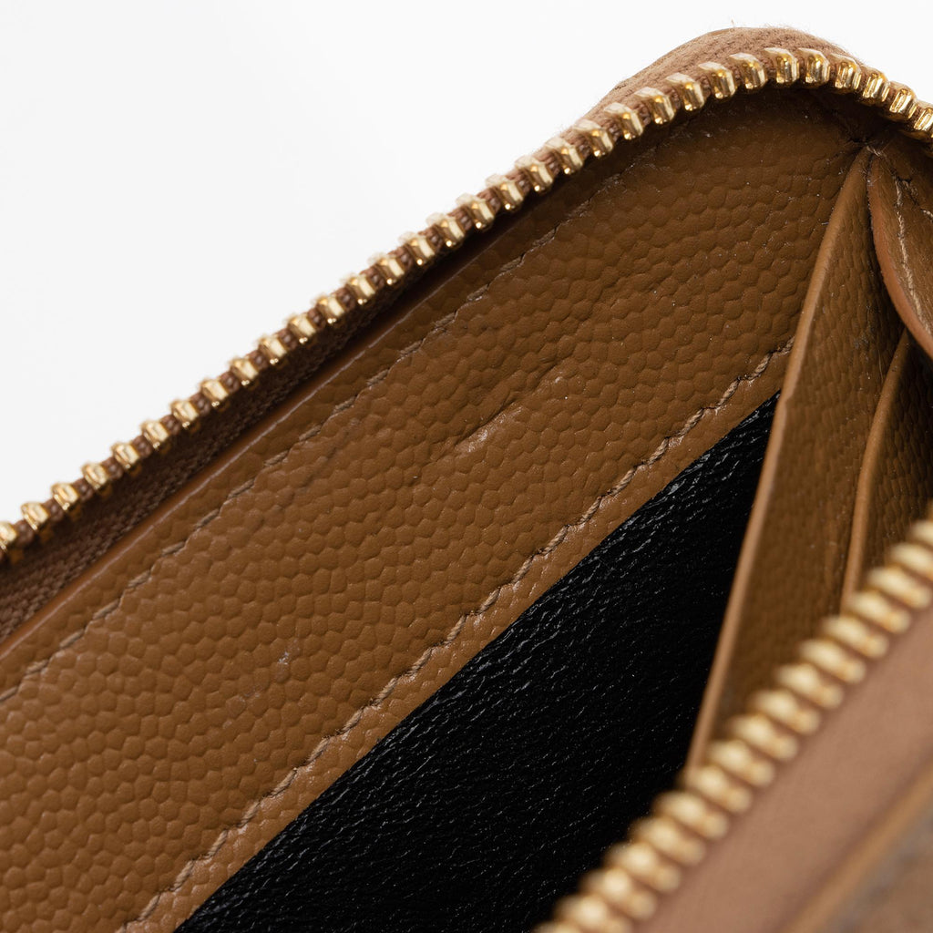 Saint Laurent Matelasse Grain de Poudre Monogram Zip Around Wallet (SHF-ZFHCDK)