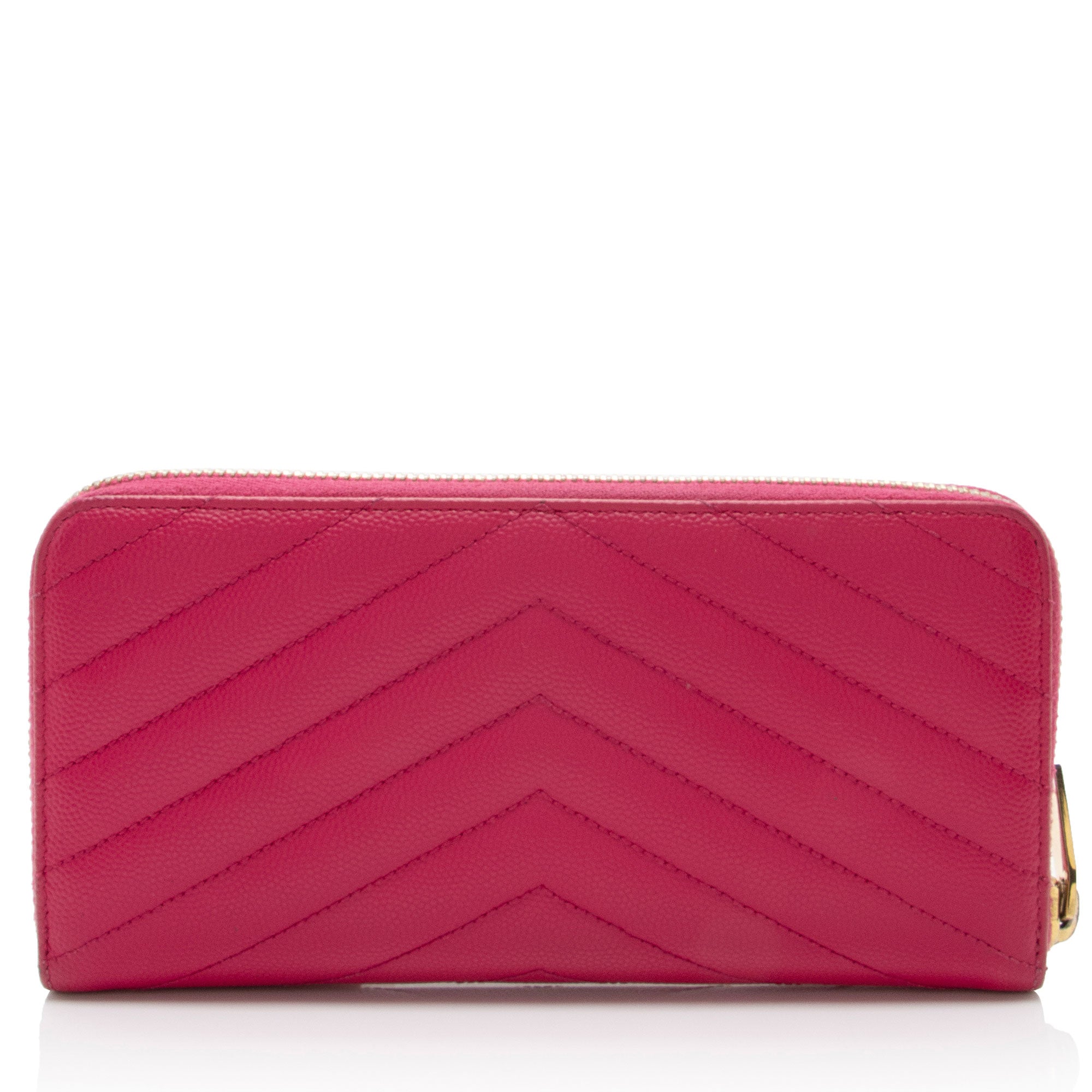 Saint Laurent Matelasse Grain de Poudre Monogram Zip Around Wallet (SHF-xMdHJp)