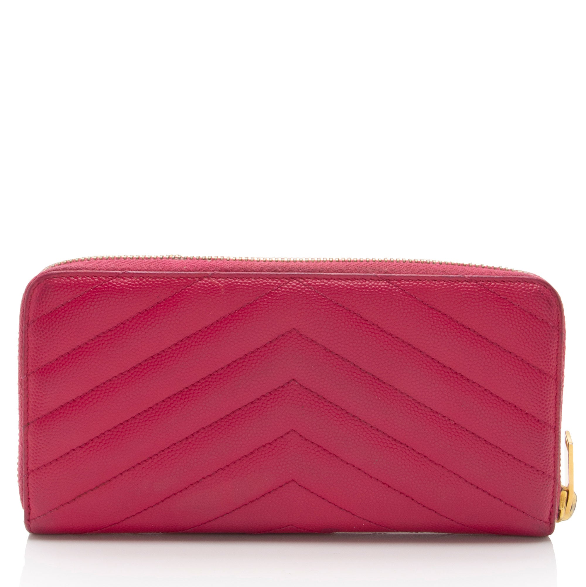 Saint Laurent Matelasse Grain de Poudre Monogram Zip Around Wallet (SHF-hYPXEX)