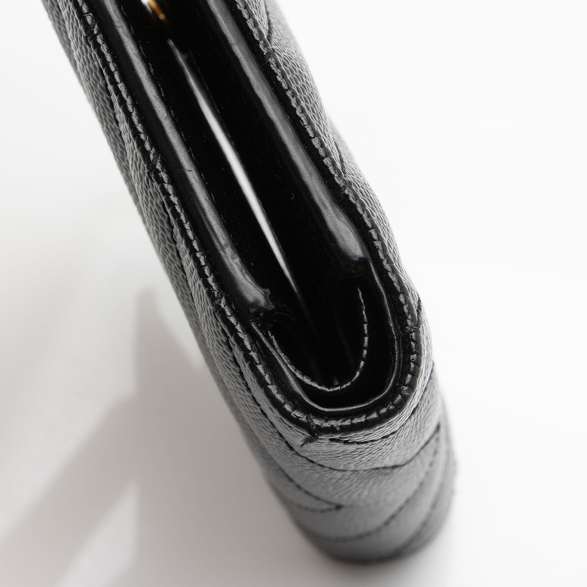 Saint Laurent Matelasse Grain de Poudre Monogram Zipper Card Case (SHF-GrLbE3)