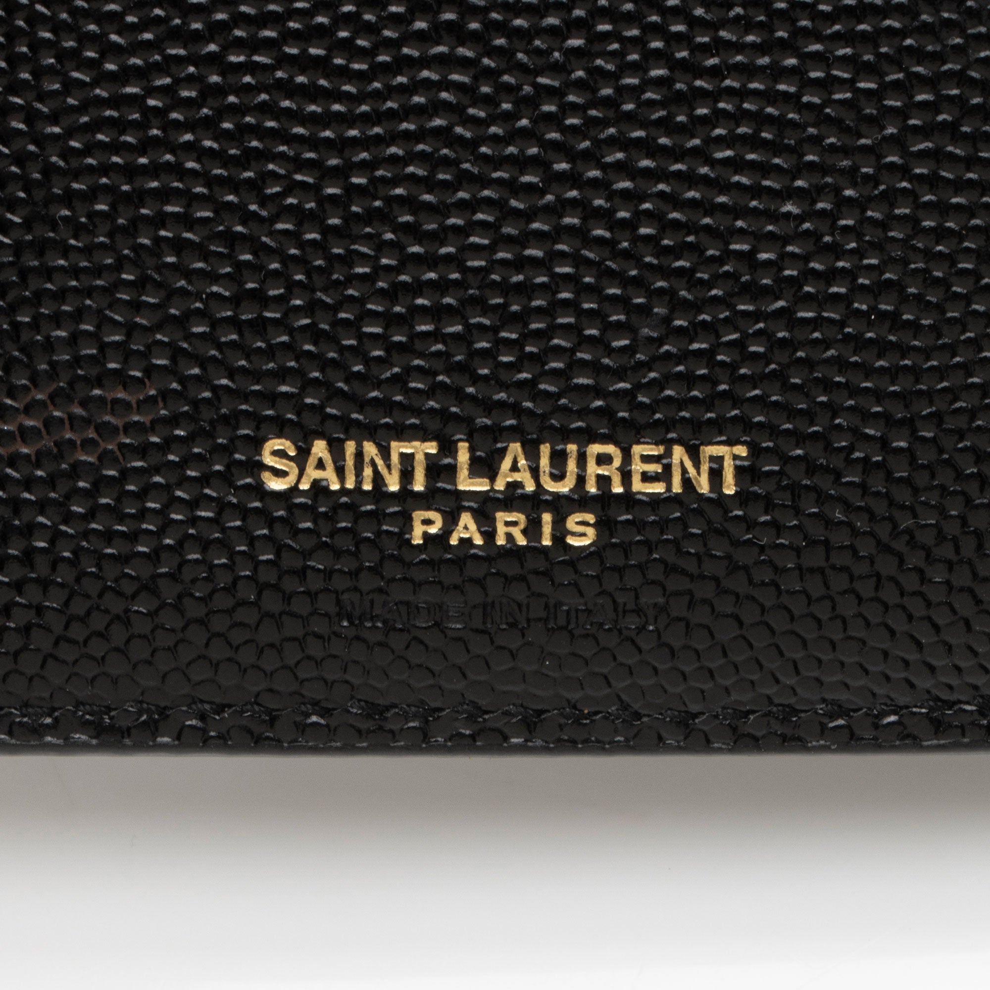 Saint Laurent Matelasse Grain de Poudre Monogram Zipper Card Case (SHF-GrLbE3)