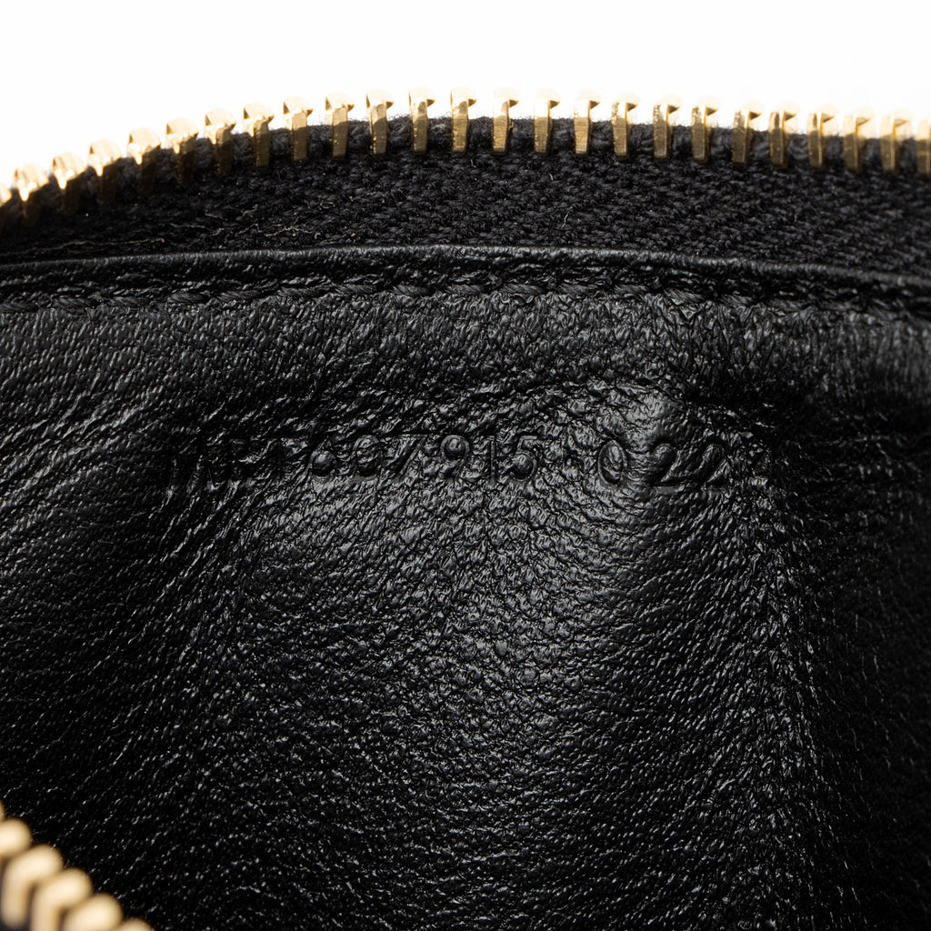 Saint Laurent Matelasse Lambskin Monogram Fragments Zipper Card Case