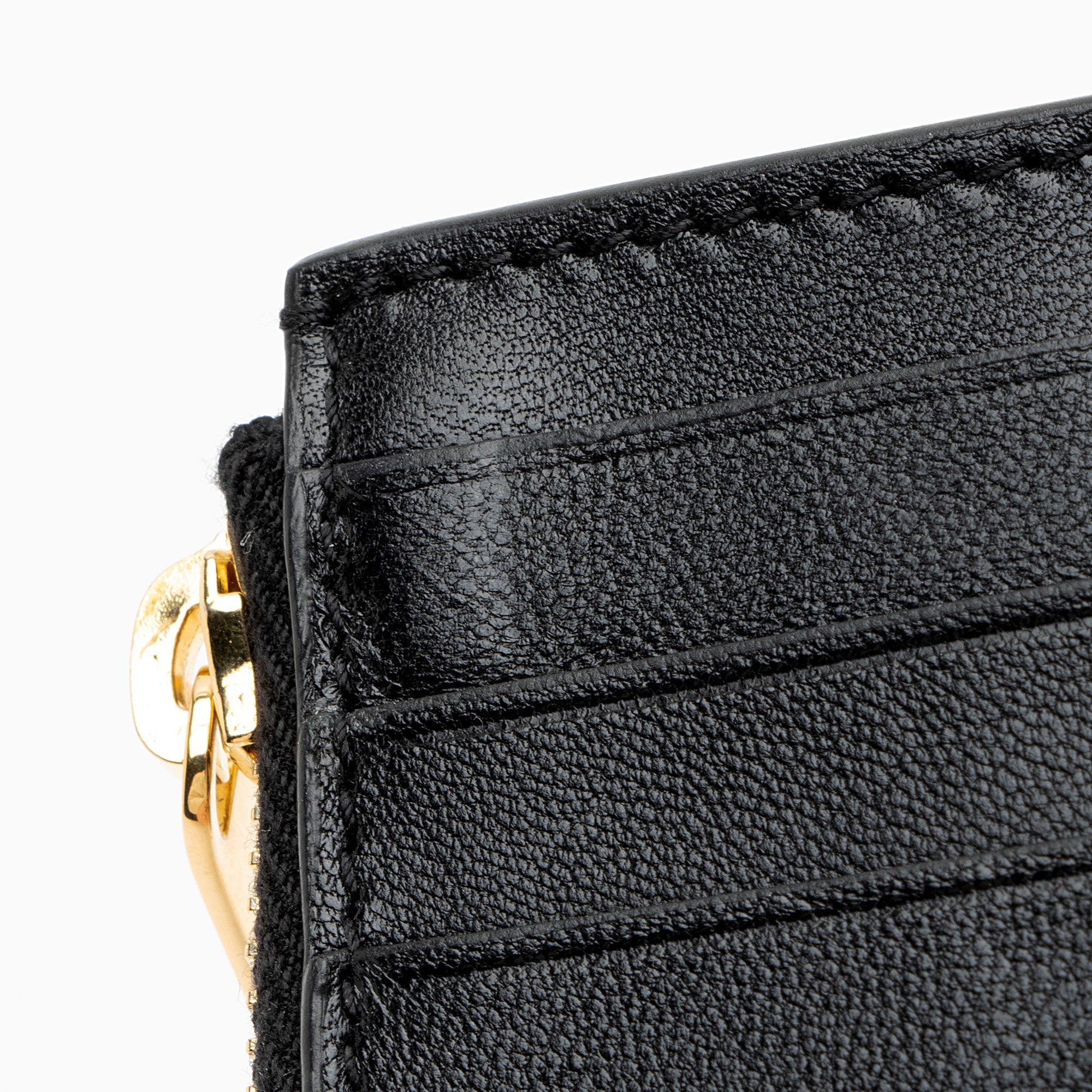 Saint Laurent Matelasse Lambskin Monogram Fragments Zipper Card Case