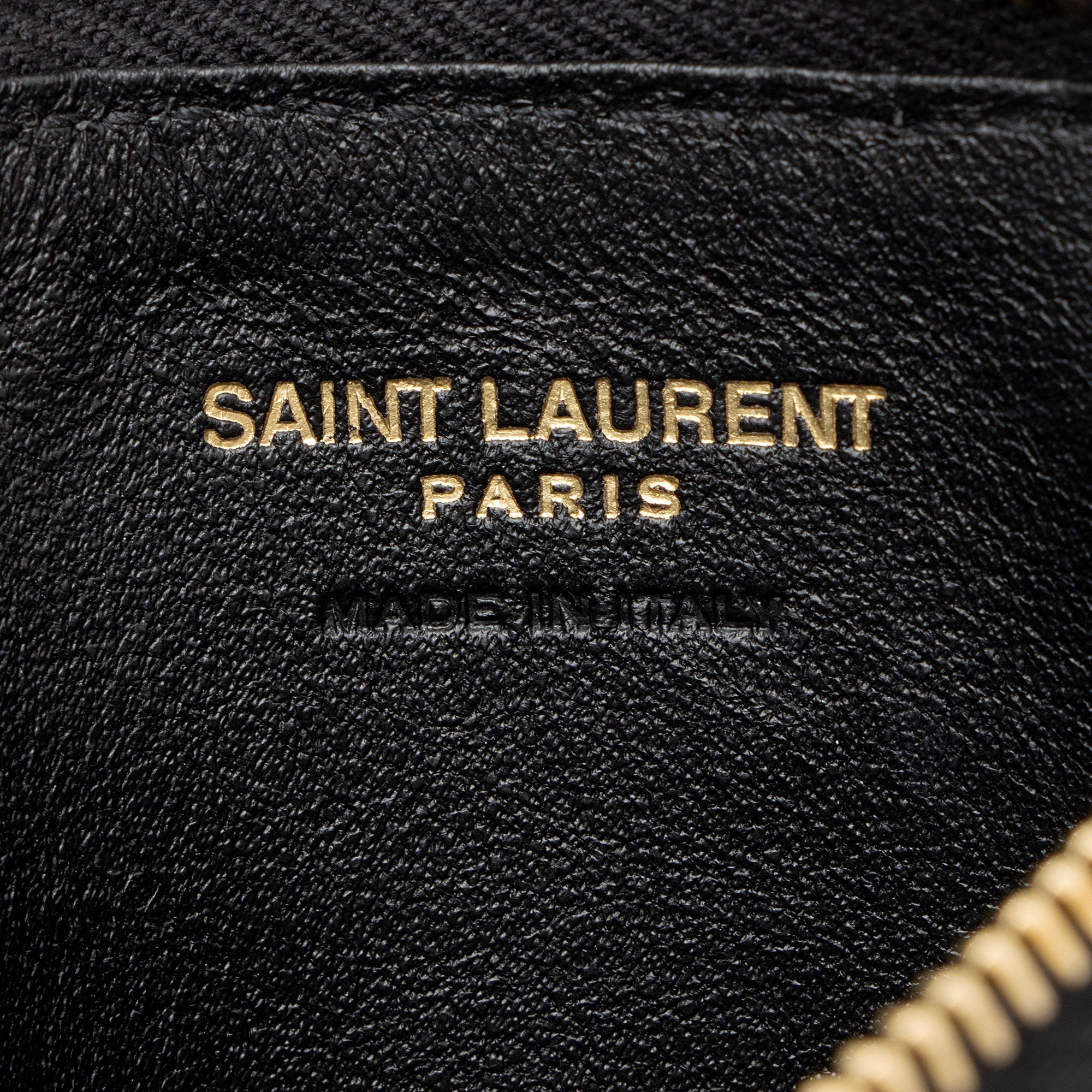 Saint Laurent Matelasse Lambskin Monogram Fragments Zipper Card Case