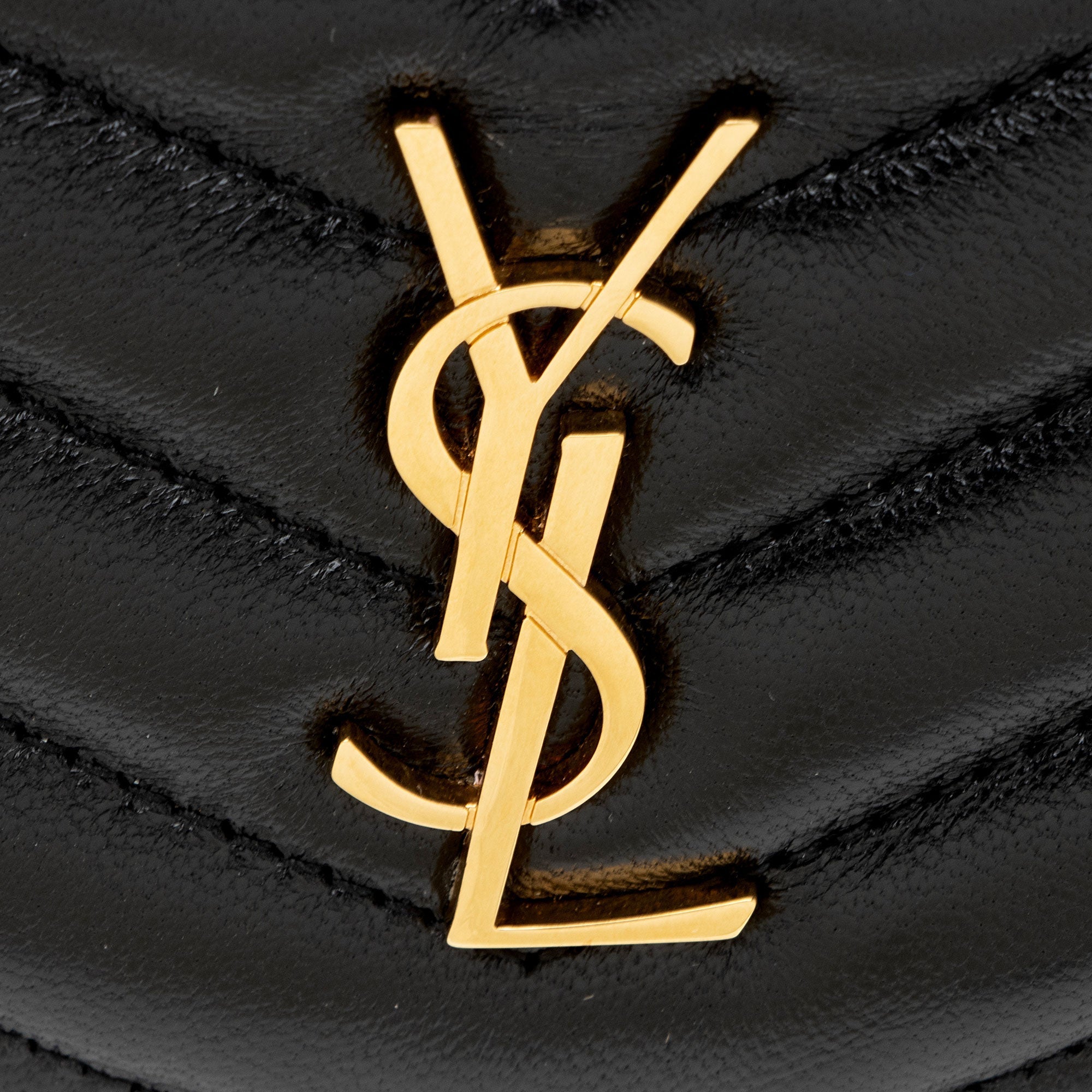 Saint Laurent Matelasse Lambskin Monogram Fragments Zipper Card Case