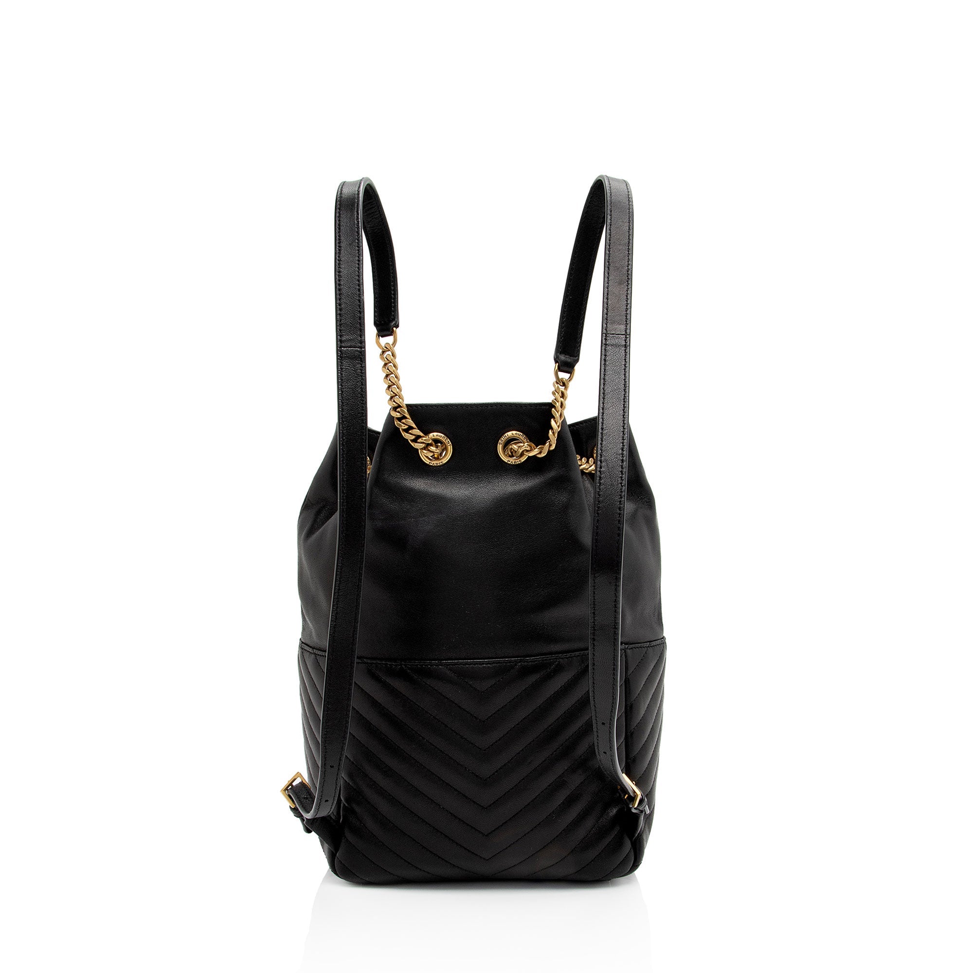 Saint Laurent Matelasse Lambskin Monogram Joe Backpack (SHF-C9THXn)