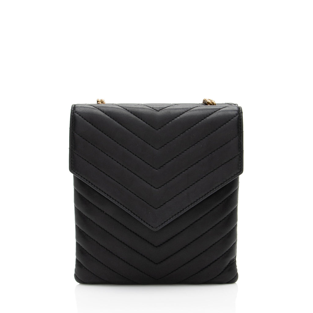 Saint Laurent Matelasse Lambskin Monogram Small Double Flap Bag