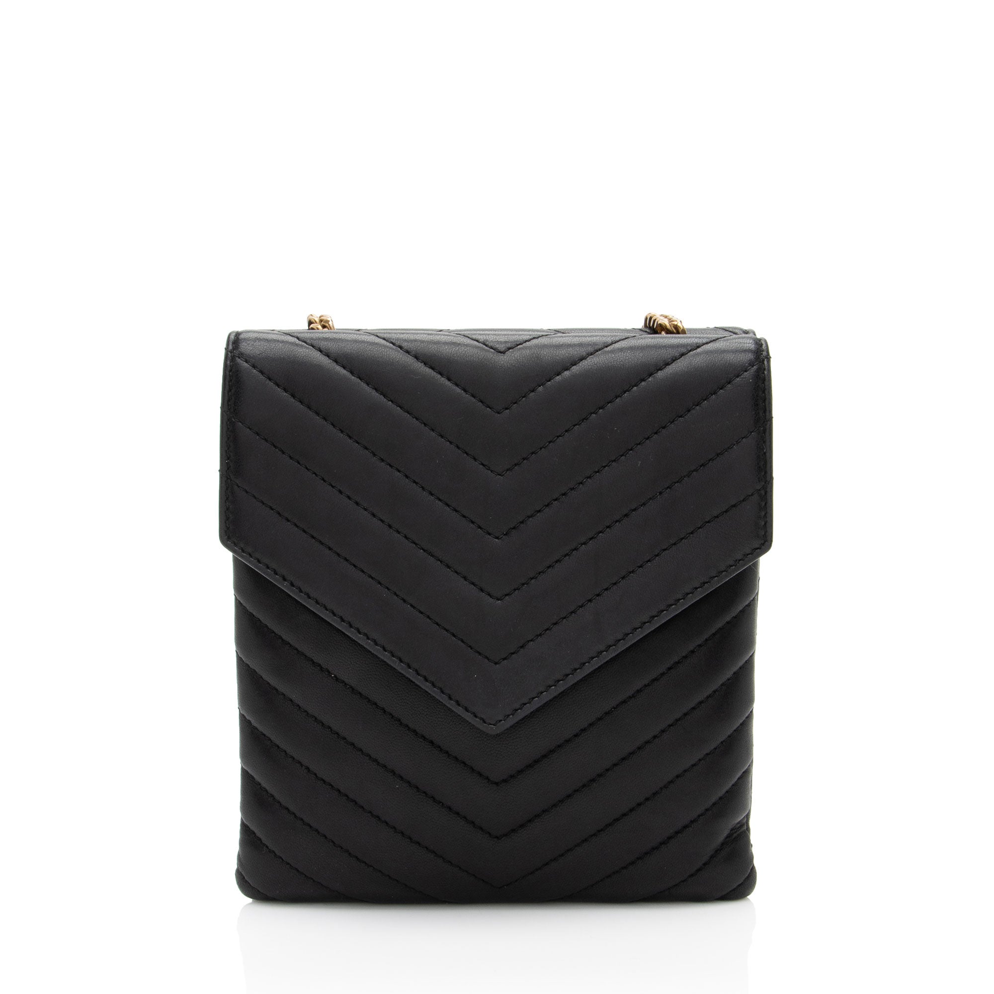 Saint Laurent Matelasse Lambskin Monogram Small Double Flap Bag