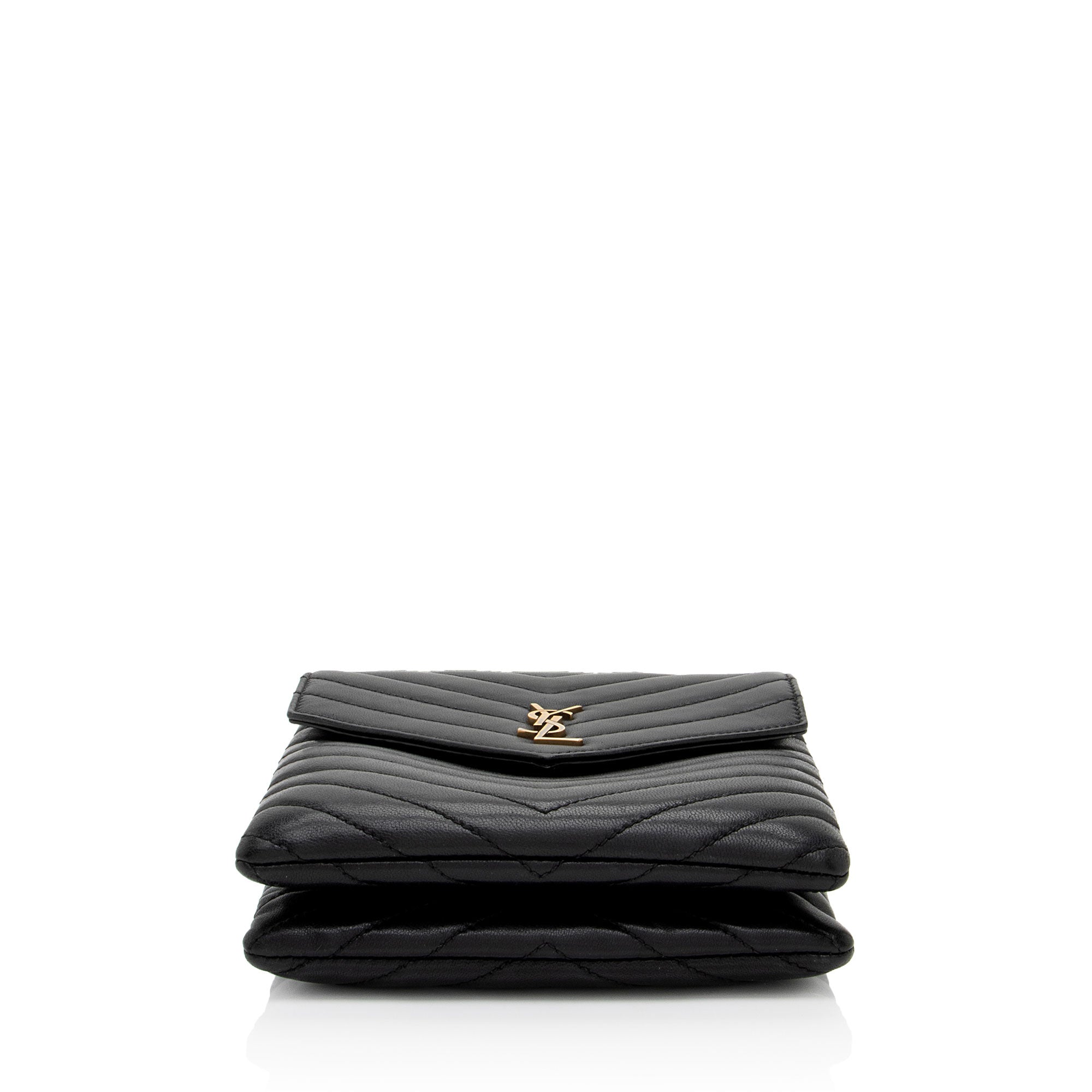 Saint Laurent Matelasse Lambskin Monogram Small Double Flap Bag