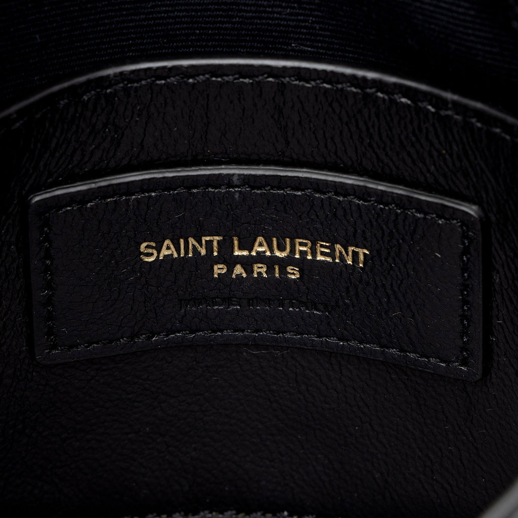 Saint Laurent Matelasse Lambskin Monogram Small Double Flap Bag