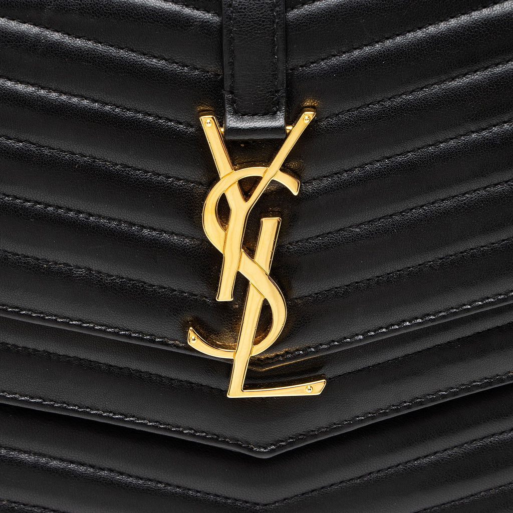 Saint Laurent Matelasse Lambskin Monogram Sulpice Chain Wallet