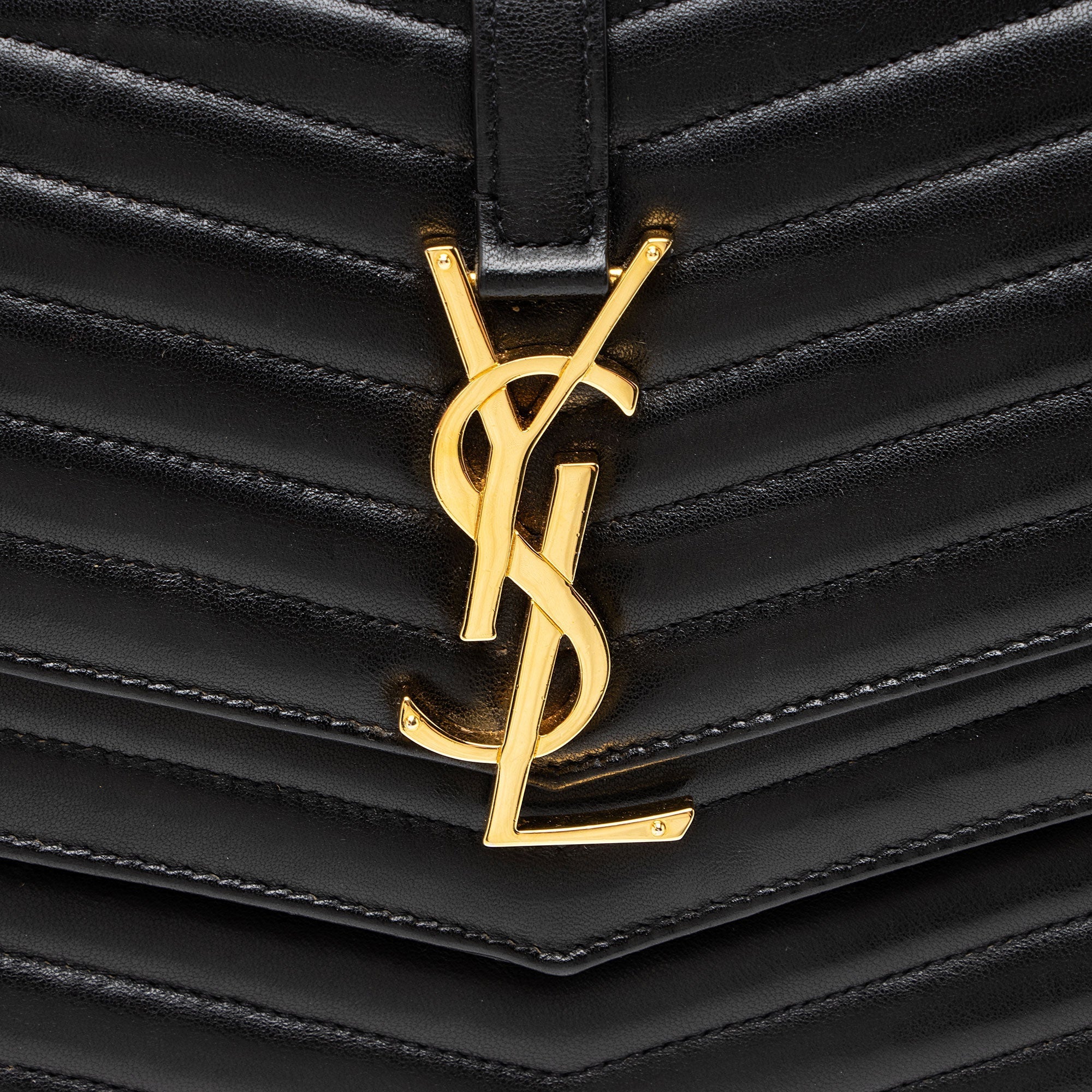 Saint Laurent Matelasse Lambskin Monogram Sulpice Chain Wallet