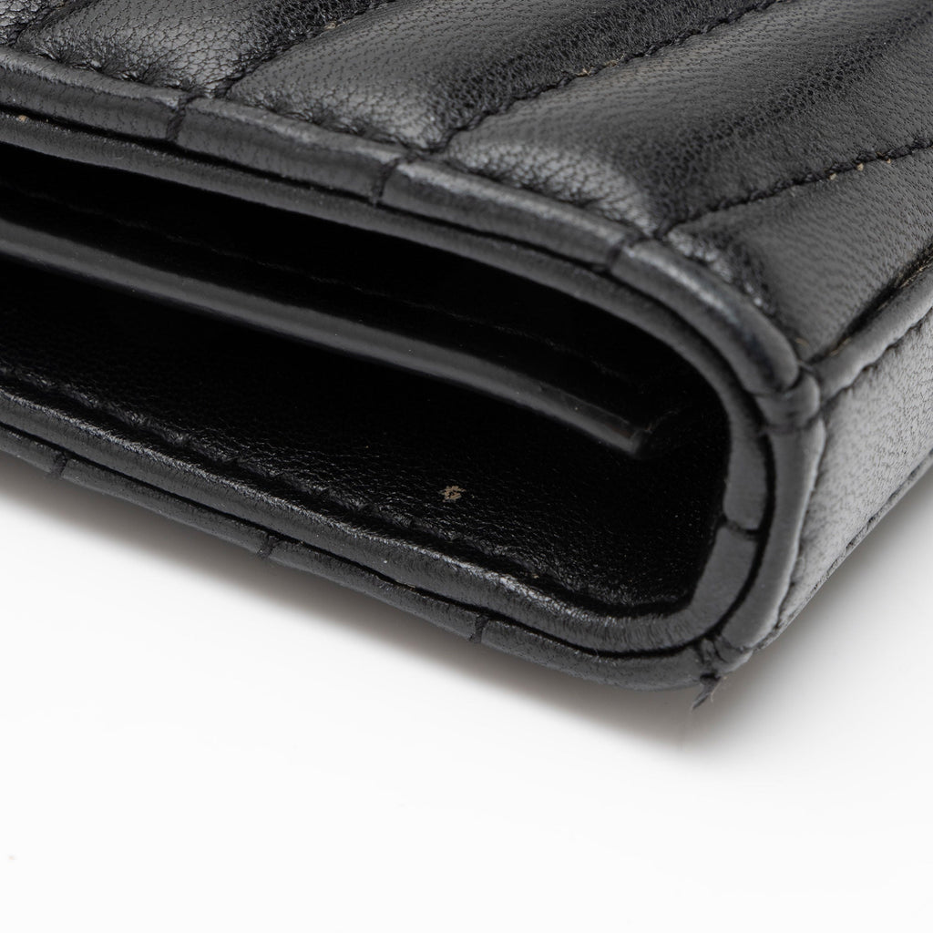 Saint Laurent Matelasse Lambskin Monogram Sulpice Chain Wallet