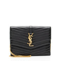 Saint Laurent Matelasse Lambskin Monogram Sulpice Chain Wallet