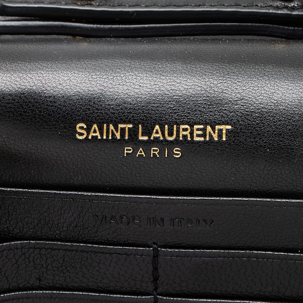 Saint Laurent Matelasse Lambskin Monogram Sulpice Chain Wallet