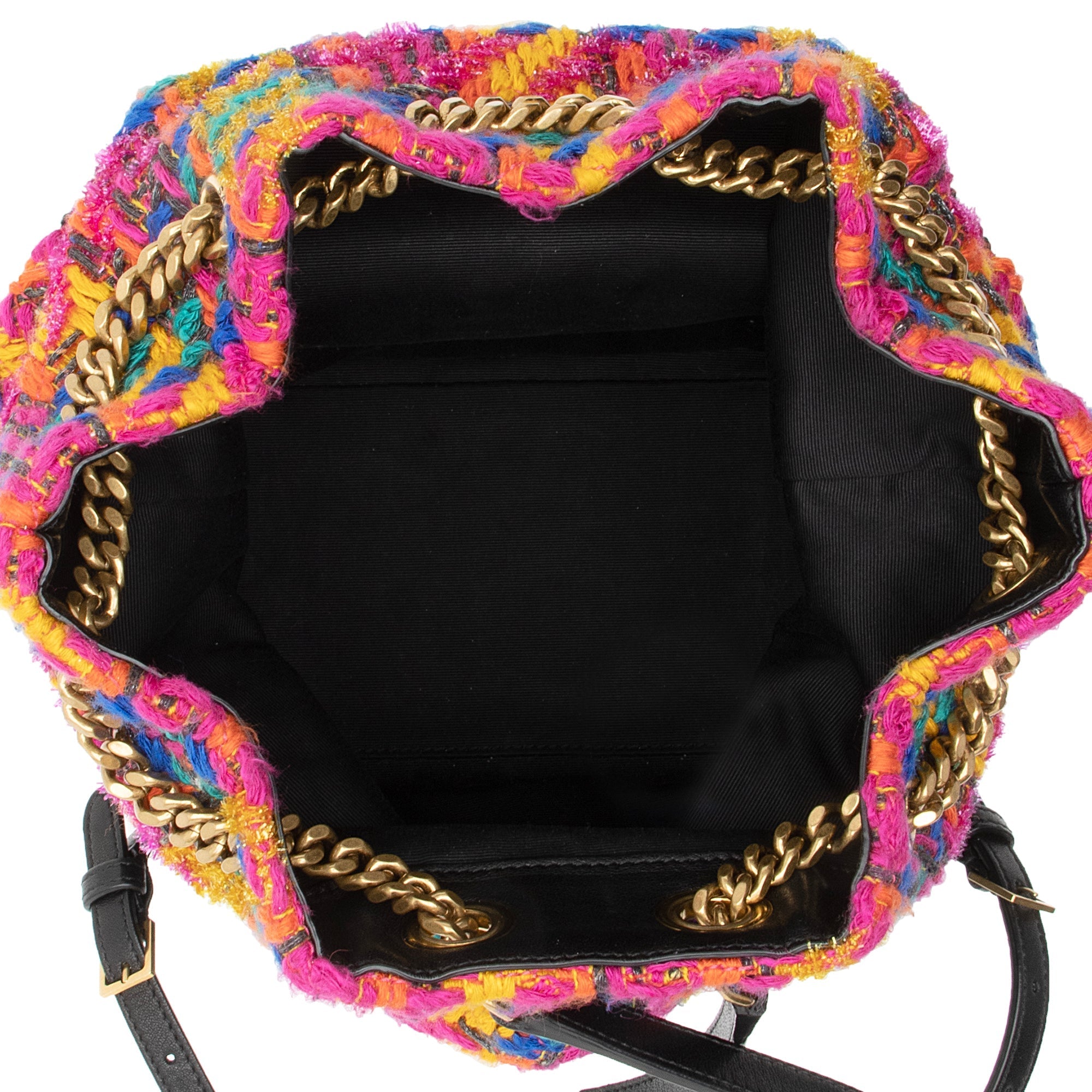 Saint Laurent Matelasse Lambskin Tweed Monogram Joe Backpack (SHF-23097)