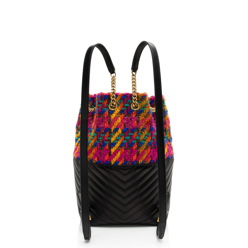 Saint Laurent Matelasse Lambskin Tweed Monogram Joe Backpack (SHF-akbPI0)