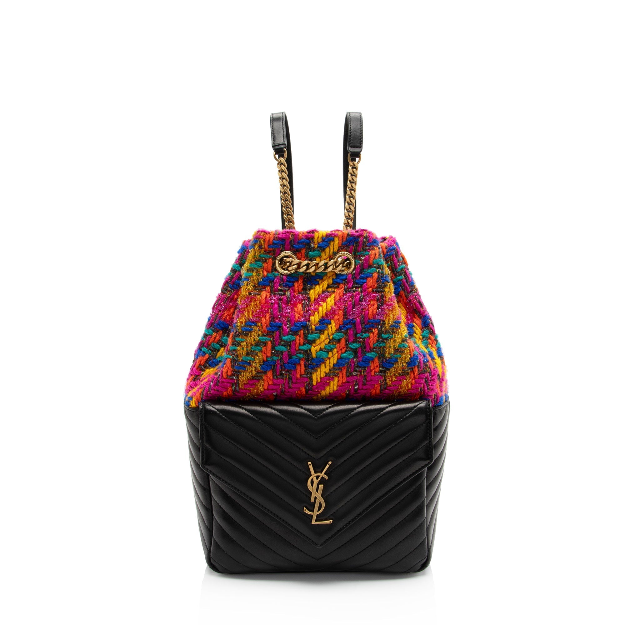 Saint Laurent Matelasse Lambskin Tweed Monogram Joe Backpack (SHF-akbPI0)