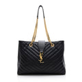 Saint Laurent Matelasse Leather Monogram Chain Bo Cassandre Tote - FINAL SALE (SHF-21639)