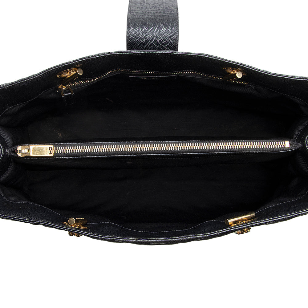 Saint Laurent Matelasse Leather Monogram Chain Bo Cassandre Tote - FINAL SALE (SHF-21639)