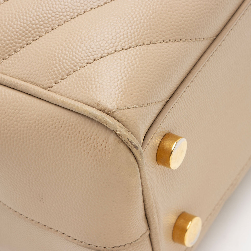 Saint Laurent Matelasse Grain de Poudre Monogram Chain Shopper Tote (SHF-bgDHik)
