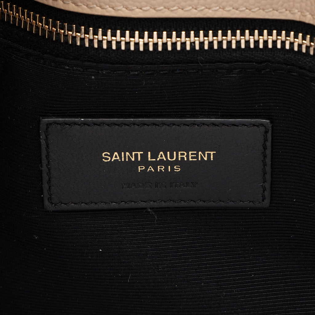 Saint Laurent Matelasse Grain de Poudre Monogram Chain Shopper Tote (SHF-bgDHik)