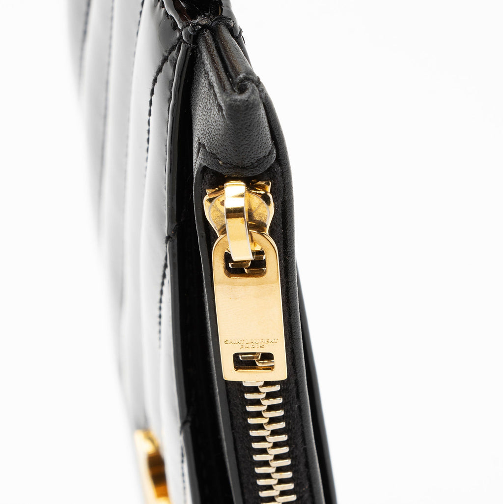 Saint Laurent Matelasse Patent Leather Monogram Bill Pouch