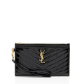 Saint Laurent Matelasse Patent Leather Monogram Bill Pouch