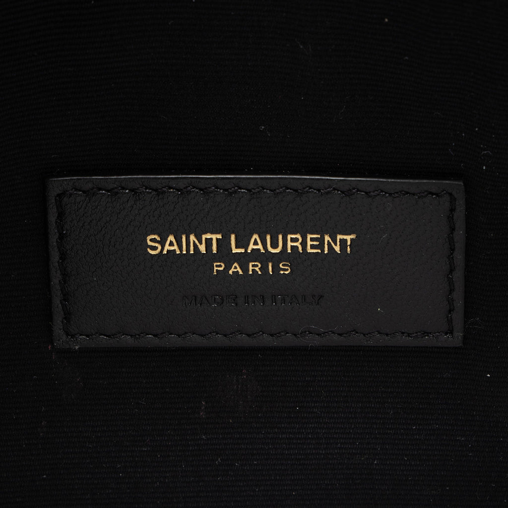 Saint Laurent Matelasse Patent Leather Monogram Bill Pouch
