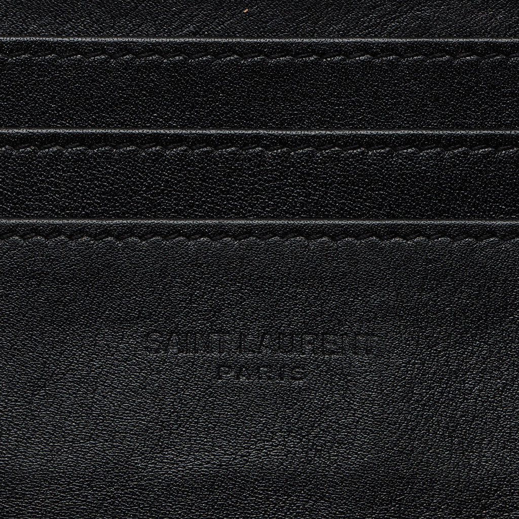 Saint Laurent Matelasse Patent Leather Monogram Bill Pouch