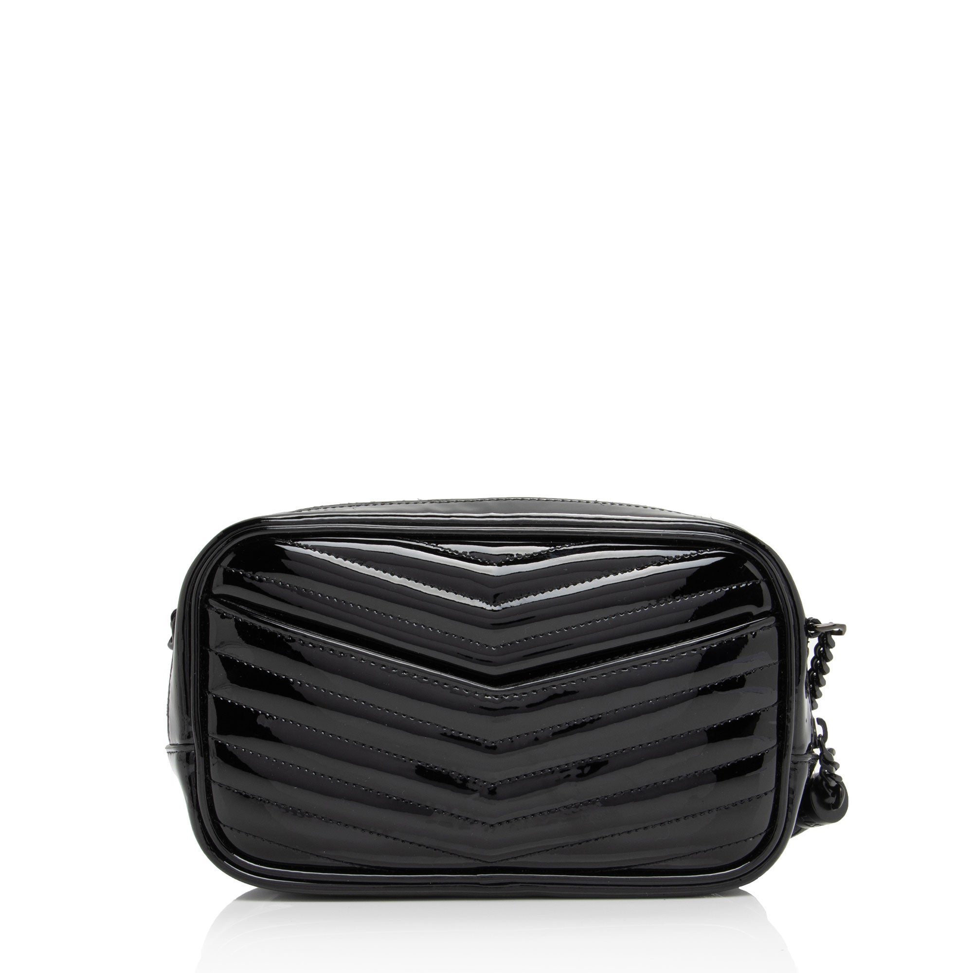 Saint Laurent Matelasse Patent Leather Monogram Lou Mini Camera Bag (SHF-xwMZnb)