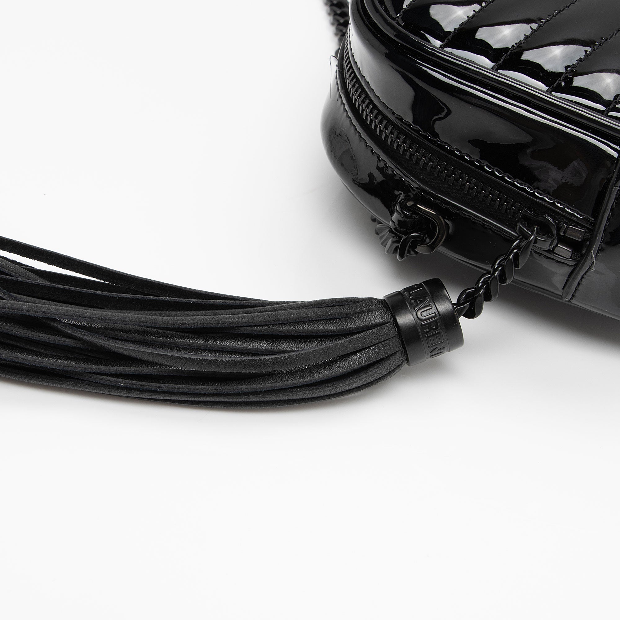 Saint Laurent Matelasse Patent Leather Monogram Lou Mini Camera Bag (SHF-xwMZnb)
