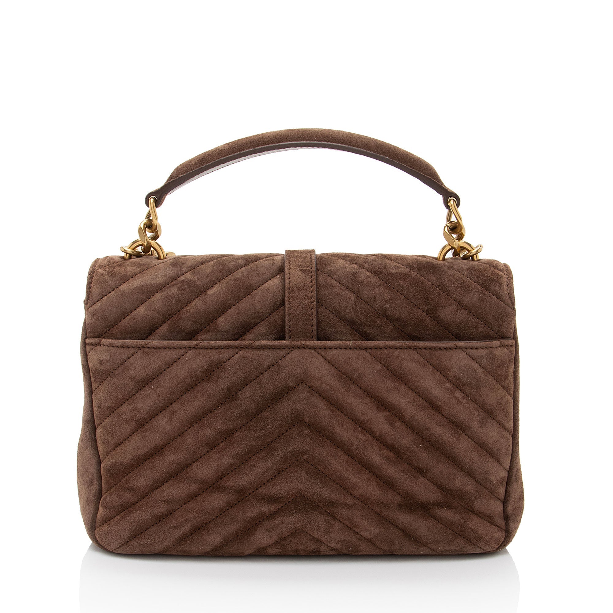 Saint Laurent Matelasse Suede Monogram College Medium Shoulder Bag