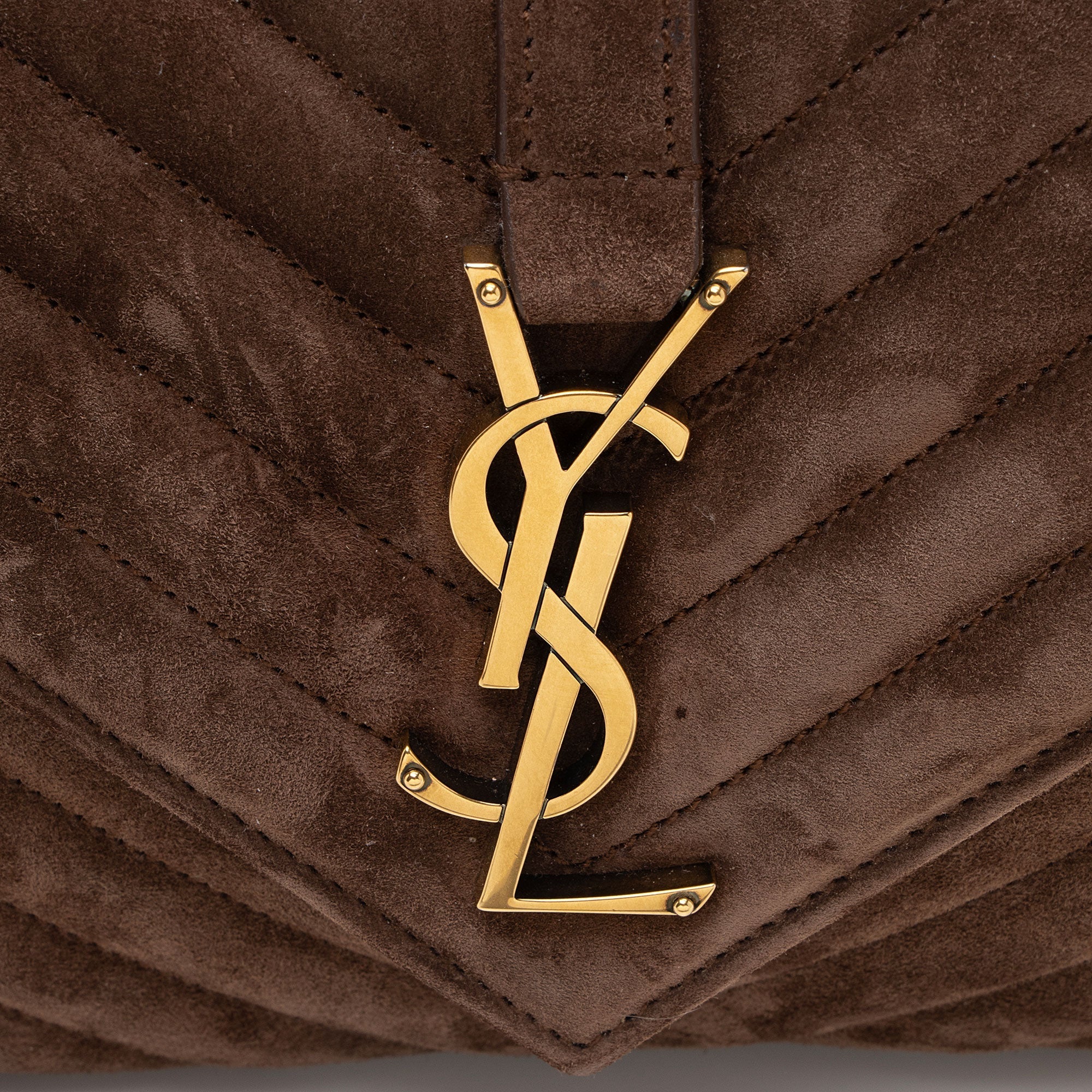 Saint Laurent Matelasse Suede Monogram College Medium Shoulder Bag