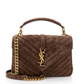 Saint Laurent Matelasse Suede Monogram College Medium Shoulder Bag