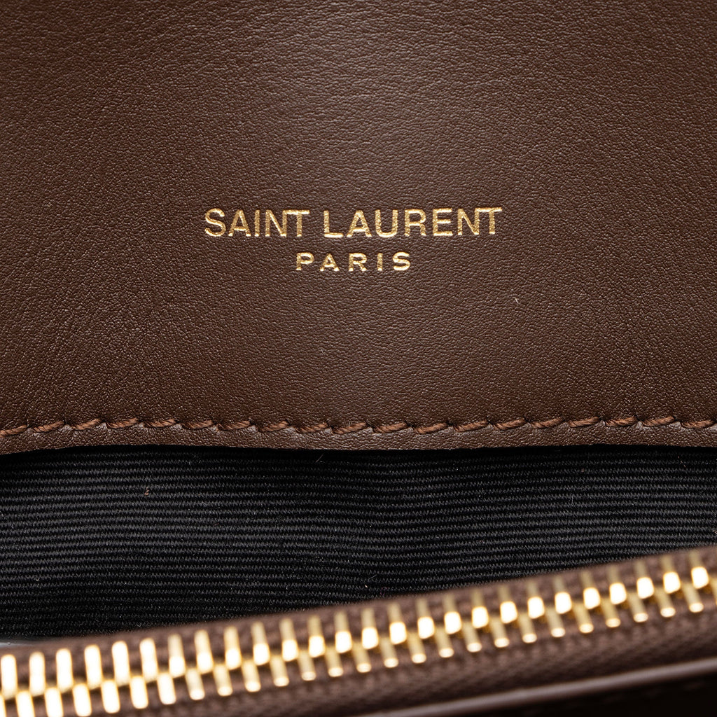 Saint Laurent Matelasse Suede Monogram College Medium Shoulder Bag