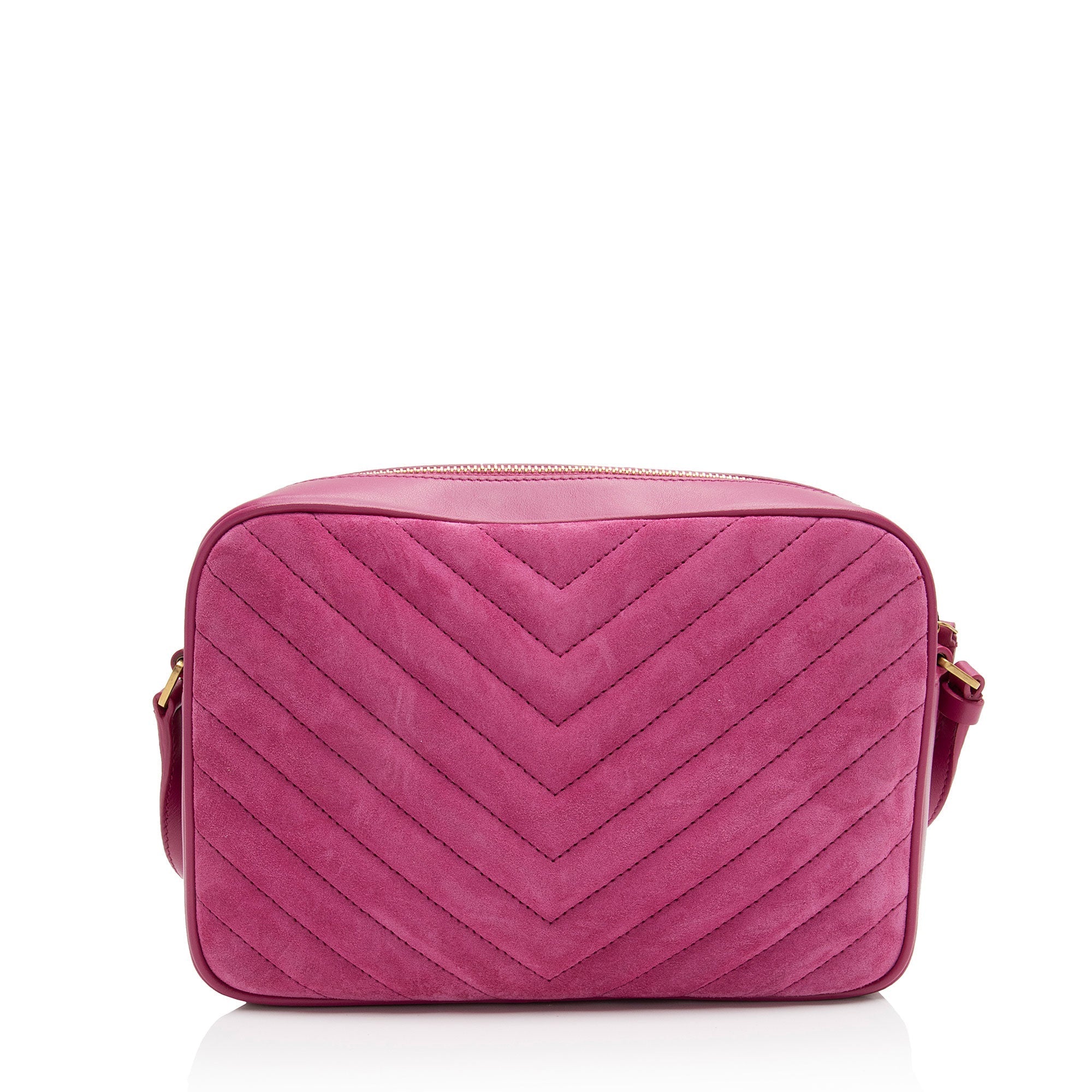 Saint Laurent Matelasse Suede Monogram Lou Camera Bag (SHF-Y84S5Z)