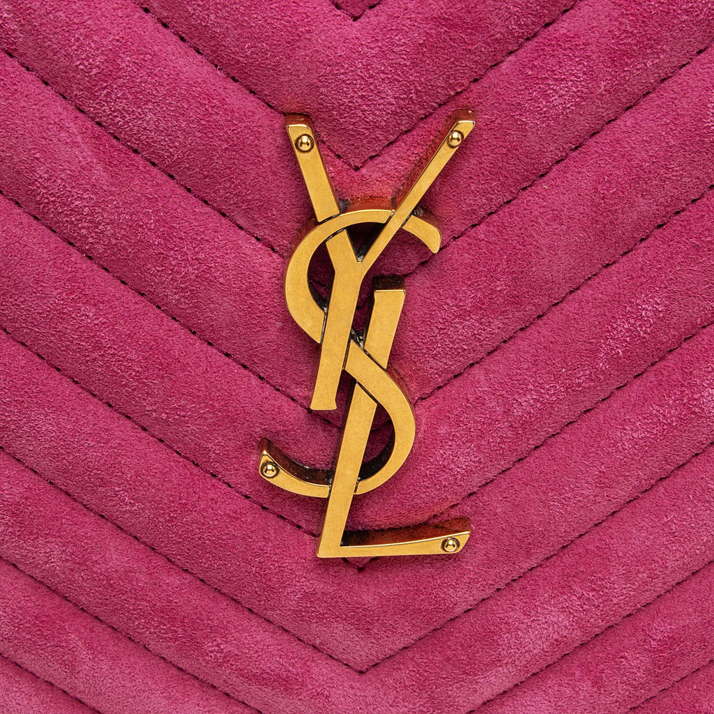 Saint Laurent Matelasse Suede Monogram Lou Camera Bag (SHF-Y84S5Z)