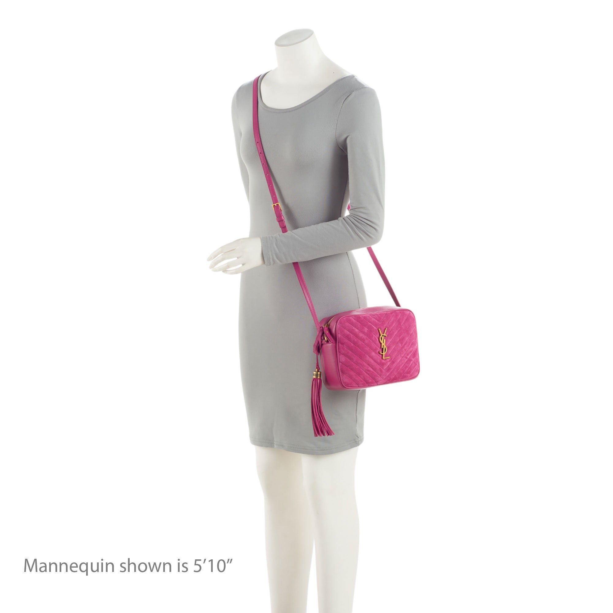 Saint Laurent Matelasse Suede Monogram Lou Camera Bag (SHF-Y84S5Z)