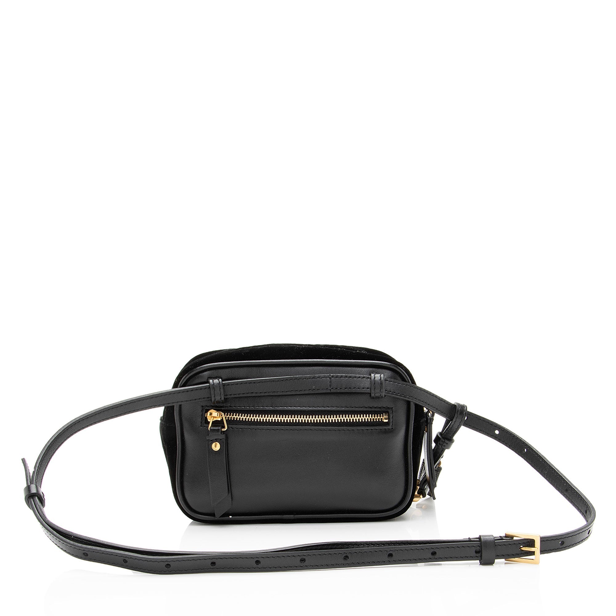 Saint Laurent Matelasse Velvet Monogram Lou Belt Bag