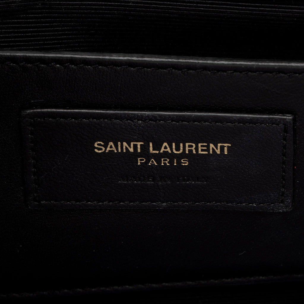 Saint Laurent Metallic Croc Embossed Leather Monogram Kate Medium Shoulder Bag (SHF-GgwCYy)