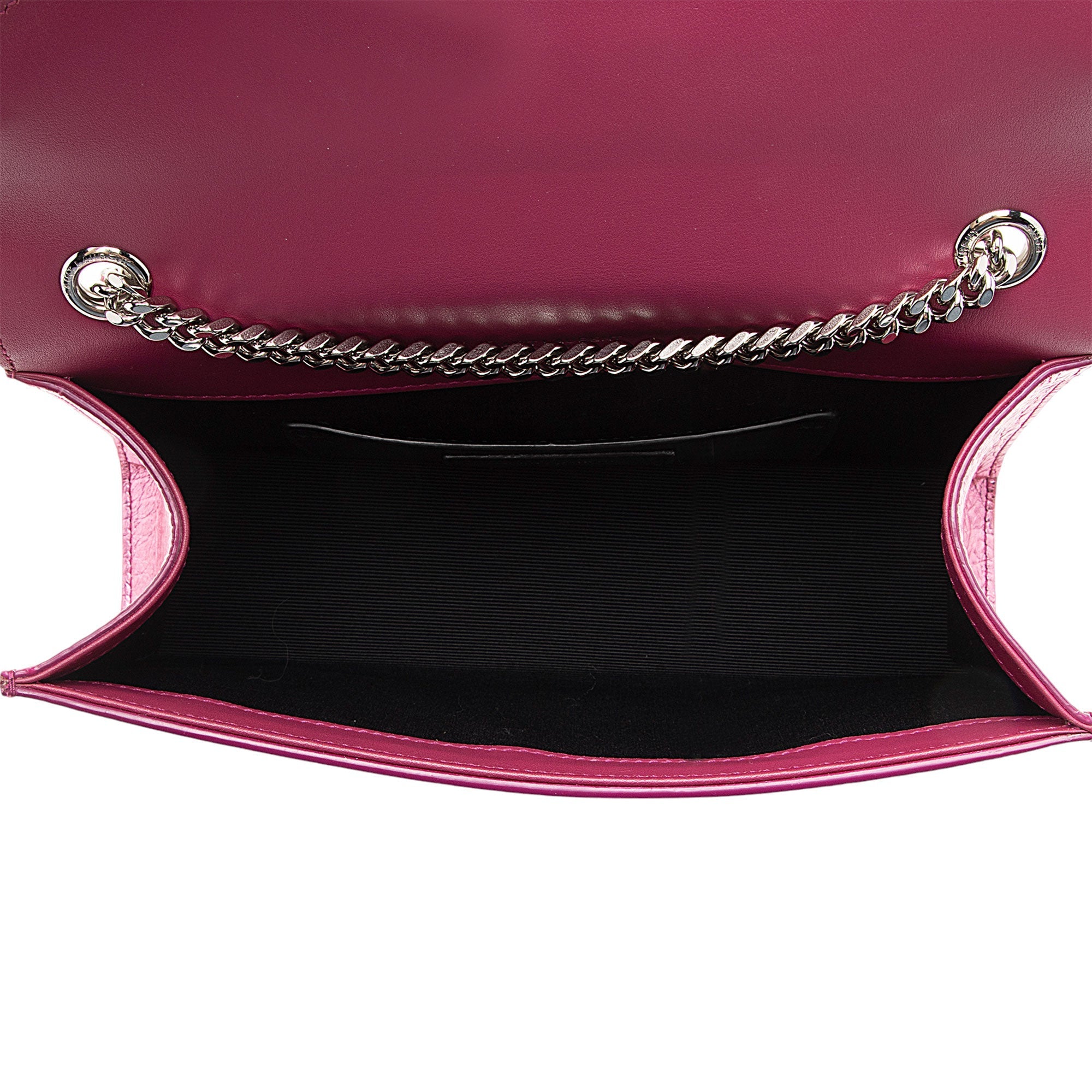 Saint Laurent Metallic Croc Embossed Leather Monogram Small Envelope Bag (SHF-v3reig)