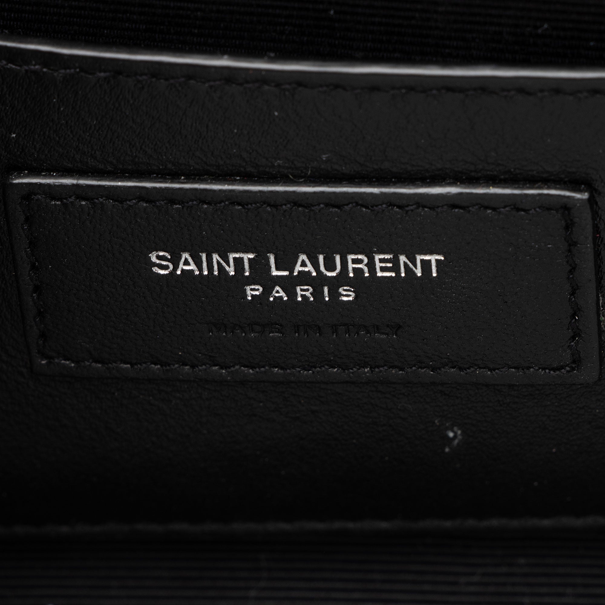 Saint Laurent Metallic Croc Embossed Leather Monogram Small Envelope Bag (SHF-v3reig)